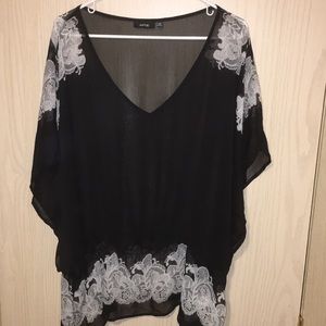 black lace dress shirt
